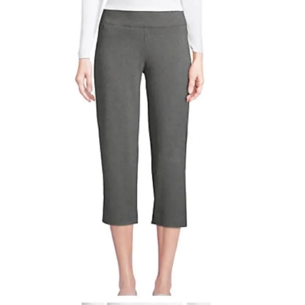 Lands End Starfish Charcoal Grey Pull-On Crop Pants Size S 6/8